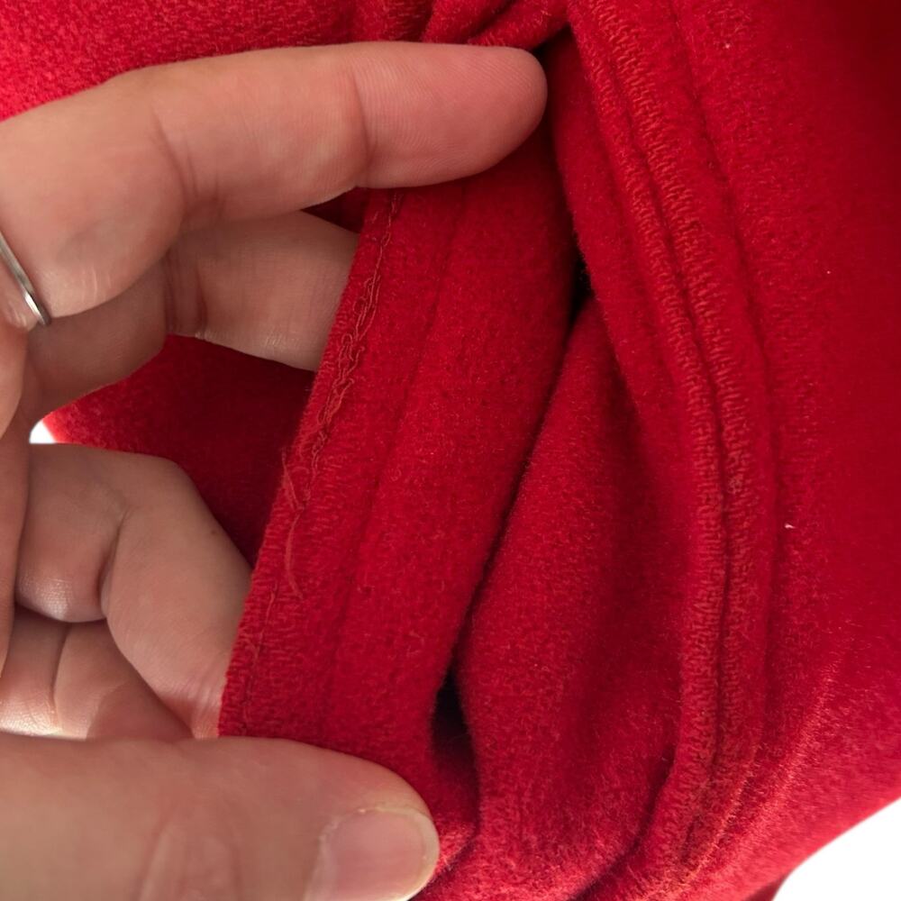 LizSport Red Wool Cashmere Pea Coat Vintage Womens Sz Large Quiet Luxury Classic - Picture 9 of 16